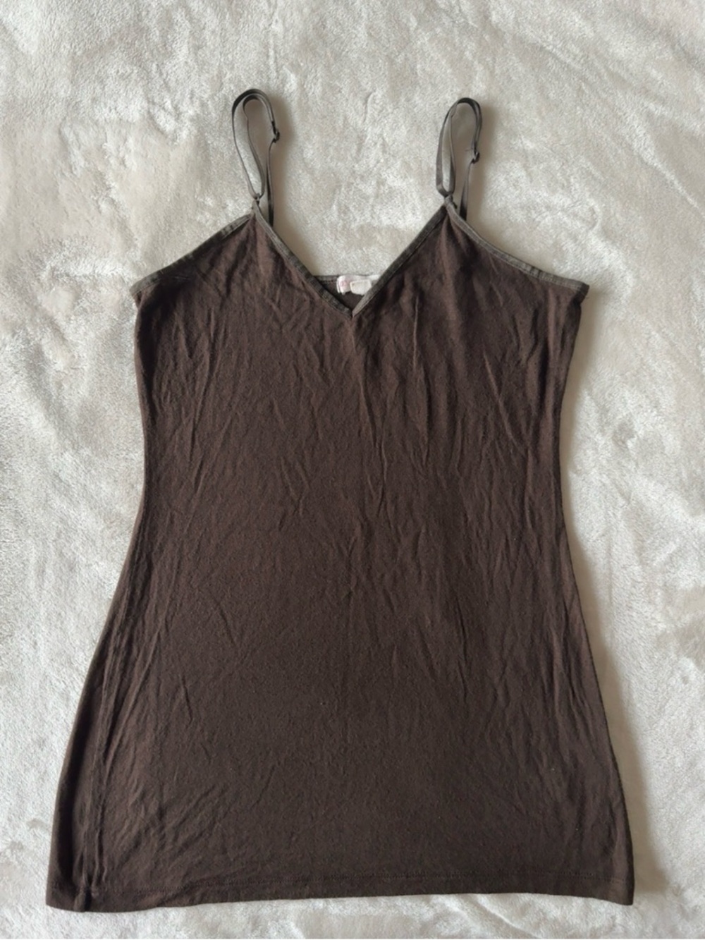 Zenana Outfitters brown camisole tank top adjustable spaghetti straps Vneck M